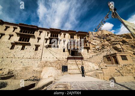 Leh Palace le monastère au centre de la ville de Leh au Jammu-Inde Banque D'Images