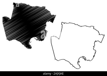 Middlesex Comté (comtés de la Jamaïque) map vector illustration, scribble sketch carte Middlesex Illustration de Vecteur