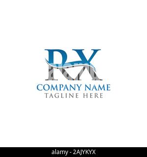 Lettre initiale de conception de logo Vector RX Modèle. Conception de Logo Lettre RX Illustration de Vecteur