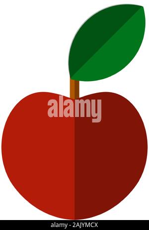 Télévision vecteur icône apple, isolé sur fond blanc. Illustration de fruits frais, simple et épuré. La nourriture frais sain de l'icône Apple red juicy Illustration de Vecteur