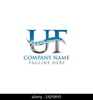 Lettre initiale UF Logo Design Vector Modèle. Lettre UF Logo Design Illustration de Vecteur