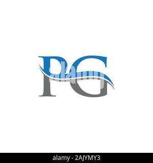 Lettre initiale PG conception de logo Vector Modèle. PG Lettre Logo Design Illustration de Vecteur