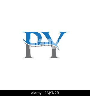 Lettre initiale PY Logo Design Vector Modèle. PY Lettre Logo Design Illustration de Vecteur