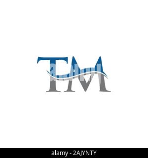 Lettre initiale de conception de logo TM Modèle vectoriel. Conception de Logo Lettre TM Illustration de Vecteur