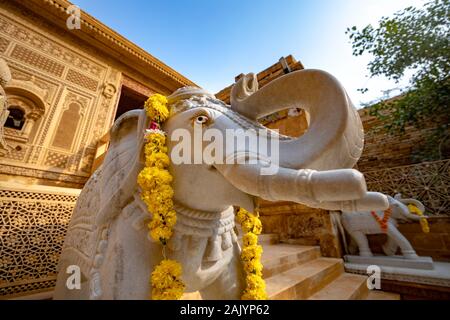 Laxminath temple de Jaisalmer, dédiés au culte des dieux Vishnu et Lakshmi. Fort de Jaisalmer est situé dans la ville de Jaisalmer, dans la région de Banque D'Images