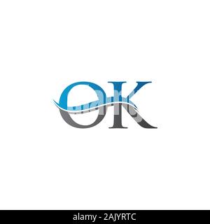 Lettre initiale OK Logo Design Vector Modèle. OK Lettre Logo Design Illustration de Vecteur
