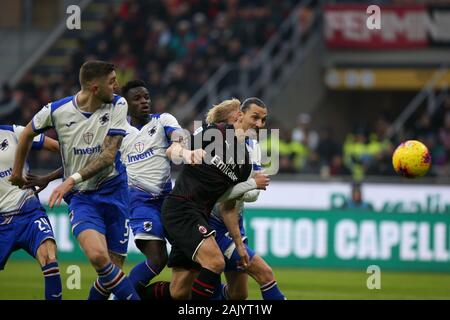 Milano, Italie. 08Th Jan, 2020. Zlatan Ibrahimovic (Milan) au cours de l'AC Milan vs Sampdoria, Serie A soccer italien Championnat Hommes à Milan, Italie, 06 Janvier 2020 : Crédit Photo Agency indépendante/Alamy Live News Banque D'Images