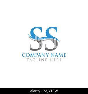 Lettre initiale de conception de logo SS modèle vectoriel. Lettre SS Logo Design Illustration de Vecteur