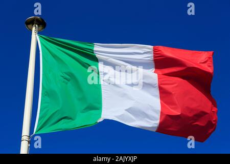 Drapeau national de l'Italie, Rome, Italie Banque D'Images