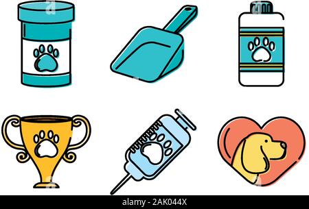 Ensemble d'icônes et d'accessoires Illustration de Vecteur