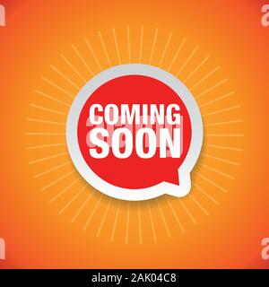 À venir bientôt à étiquette rouge speech bubble Illustration de Vecteur