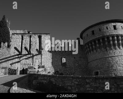 Castello di Brescia Noir & Blanc - Italie Banque D'Images