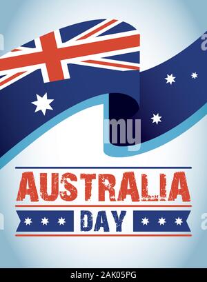 La célébration du jour de l'Australie avec drapeaux Illustration de Vecteur