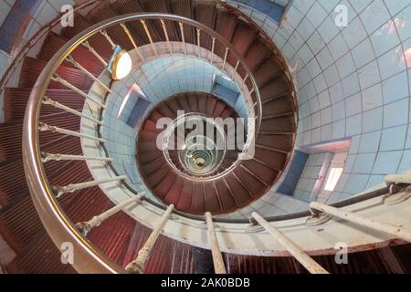 Escalier en colimaçon menant à un phare Banque D'Images