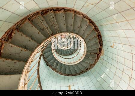 Escalier en colimaçon menant à un phare Banque D'Images