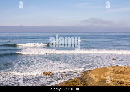 Scène d'hiver côtières au Cabrillo National Monument. San Diego, Californie, USA. Cette zone est située juste au-dessus du Point Loma Tide Pools. Banque D'Images