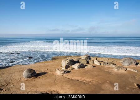 Scène d'hiver côtières au Cabrillo National Monument. San Diego, Californie, USA. Cette zone est située juste au-dessus du Point Loma Tide Pools. Banque D'Images