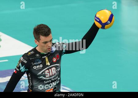 Pérouse, Italie. 08Th Jan, 2020. sjoerd hoogendoorn (n.4 en face de sir spiker conad Pérouse) sécurité lors du test Match - Sir Safety Pérouse Conad vs Skra Belchatow, volley-ball test Match à Perugia, Italie, le 06 janvier 2020 : Crédit Photo Agency indépendante/Alamy Live News Banque D'Images