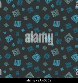 Abstract Vector terrazzo dessiné à la main avec motif doodle squares. Parfait pour des tissus, des vêtements et accessoires, décoration, papeterie, emballage, papier cadeau Illustration de Vecteur