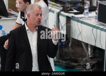 Pérouse, Italie. 08Th Jan, 2020. heynen vital (coach) Pérouse conad sécurité sir lors du test Match - Sir Safety Pérouse Conad vs Skra Belchatow, volley-ball test Match à Perugia, Italie, le 06 janvier 2020 : Crédit Photo Agency indépendante/Alamy Live News Banque D'Images