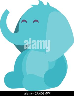 Cute cartoon animal éléphant design, zoo life nature de l'enfance et de l'adorable personnage thème Vector illustration Illustration de Vecteur