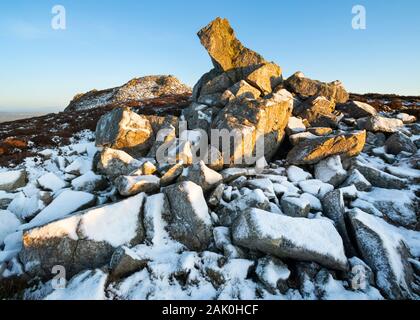 Rocher du Diamant et sur le Saddle Rock Stiperstones, Shropshire. Banque D'Images