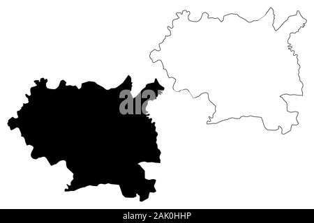 District de Maseru (Districts de Lesotho, Royaume du Lesotho) map vector illustration, scribble sketch carte Maseru Illustration de Vecteur