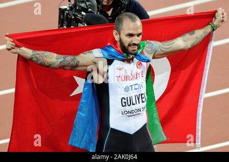Ramil Guliyev (Turquie) lors de la finale 200m Men's es Championnats du monde d'athlétisme le 6 août 201e au Stade olympique à Londres, Grande-Bretagne Photo Laurent Lairys / DPPI Banque D'Images