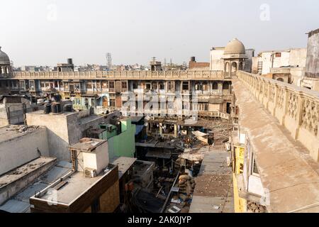 La vieille ville de Delhi sur le toit du marché aux épices Banque D'Images