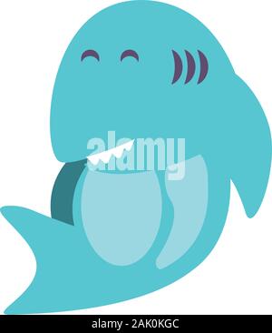 Cute cartoon shark design, zoo Animal nature de la vie de l'enfance et de l'adorable personnage thème Vector illustration Illustration de Vecteur