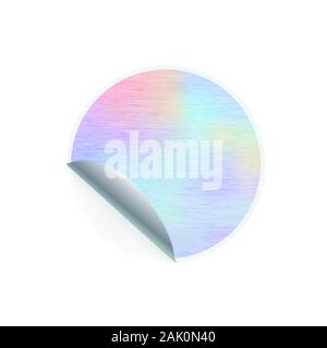 Tendance de forme ronde avec motif hologramme autocollant blanc sur Illustration de Vecteur