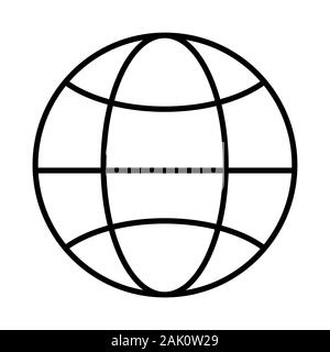L'icône Globe contours. Illustration vecteur de masse linéaire. Les pictogrammes isolé sur fond blanc. Inscrivez-web design. World Internet symbole pour votre réseau Illustration de Vecteur