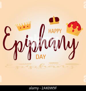 Heureux l'affiche de la fête de l'épiphanie Illustration de Vecteur