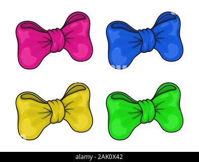 Arcs décoratifs. Décoration pour fêtes traditionnelles et les coffrets cadeaux. Vector illustration en couleurs rose, bleu, jaune, vert. Illustration de Vecteur