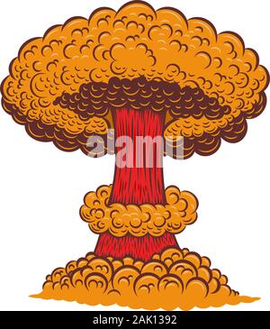 Illustration de l'explosion d'une bombe atomique dans le style comique. L'élément de conception pour poster, carte de visite, bannière, signe, flyer.Vector illustration Illustration de Vecteur