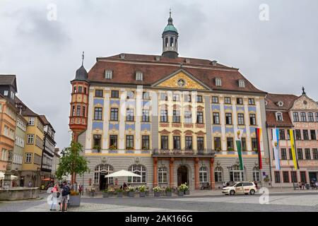 Le Stadthaus (hôtel de ville) à Marktplatz, (place du marché), Coburg, Bavière, Allemagne. Banque D'Images