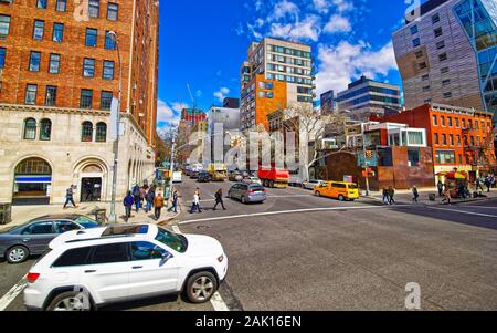 10e Avenue et West 23rd Street reflex Banque D'Images