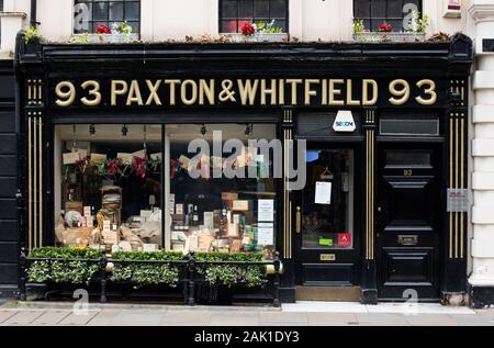 Paxton & Whitfield, fromage boutique sur Jermyn Street, St James, Londres Banque D'Images