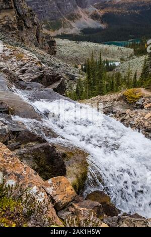 Victoria Falls le long du lac Oesa Trail en septembre dans le parc national Yoho, Colombie-Britannique, Canada Banque D'Images