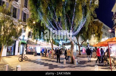 Décorations de Noël à Nice France Banque D'Images