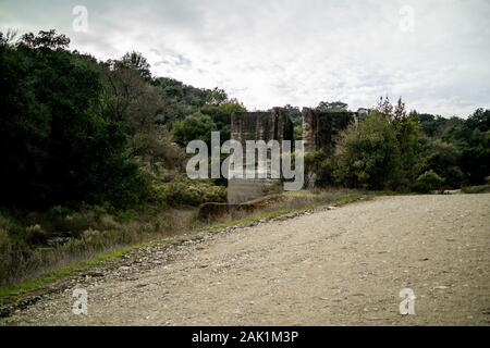Ruines de la mine El Senador, mine New Almaden Quicksilver (Mercury), près de San Jose, Californie. Site de l'activité minière la plus rentable de CA. Banque D'Images