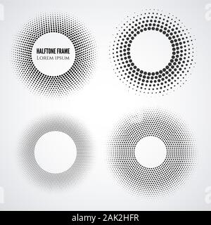 Ronde demi-teinte prescrits. Éléments du vecteur de conception géométrique Illustration de Vecteur