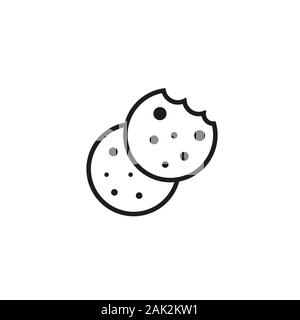 L'icône de cookies de navigateur. L'icône de style du contour vector icône Cookie isolé sur fond blanc, le logo concept signe sur fond transparent, noir rempli Illustration de Vecteur