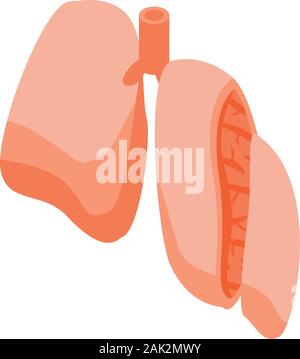 Les poumons, l'icône de la section style isométrique Illustration de Vecteur