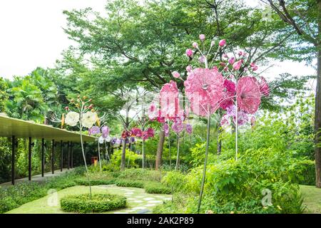 Fleurs de verre sur l'île de Sentosa Singapour Banque D'Images