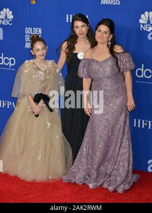 Los Angeles, USA. 08Th Jan, 2020. Shannon McIntosh, Margaret Qualley, Julia Butters, 149 pose dans la salle de presse avec des prix à la 77e assemblée annuelle Golden Globe Awards au Beverly Hilton Hotel le Janvier 05, 2020 à Beverly Hills, Californie. Credit : Tsuni/USA/Alamy Live News Banque D'Images