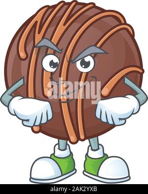 Praline chocolat ball mascot cartoon character style avec visage souriant Illustration de Vecteur