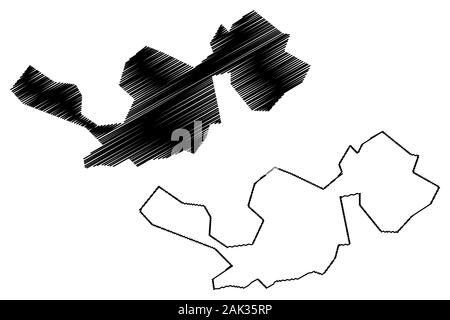 Municipalité de Balti (République de Moldova, les divisions administratives de la République de Moldova) map vector illustration, scribble sketch carte Balti Illustration de Vecteur