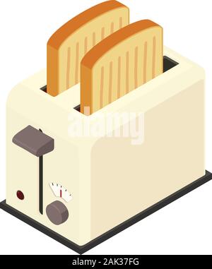 Accueil icône grille-pain. Accueil de isométrique icône vecteur grille-pain pour la conception web isolé sur fond blanc Illustration de Vecteur