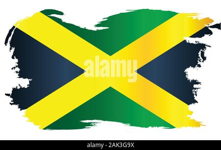 Le drapeau de la Jamaïque avec croix et noir et d'or Illustration de Vecteur